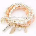 2014 Handmade multi layer charms beads pearl bracelet